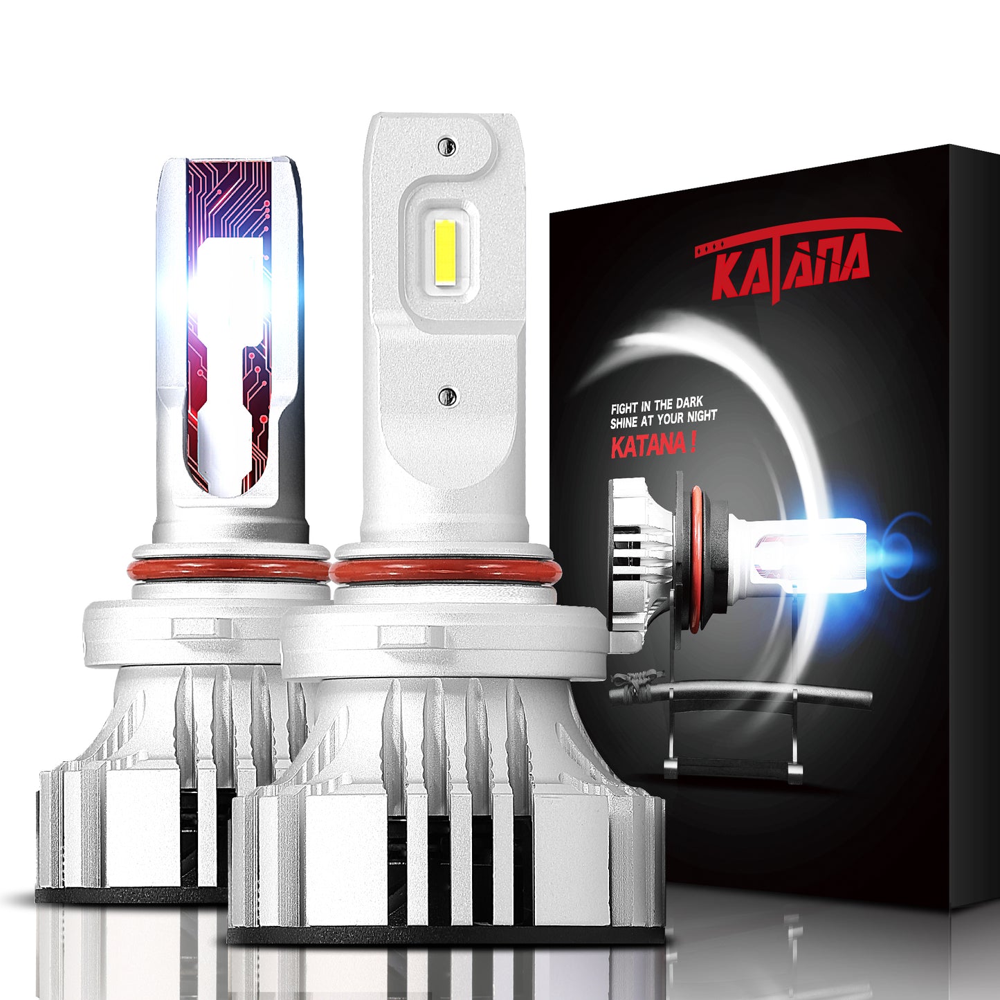 KATANA 9005 HB3 LED Bulbs - Adjustable Beam Design - 12000LM 72W 6500K Extremely Bright Halogen Replacement Pack of 2