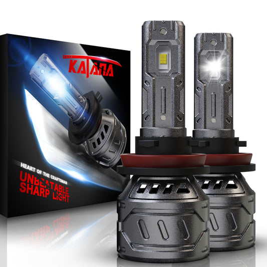 KATANA H11 Bulb,H9 H8 Light Bulb 400% Brightness 6500K White Extremely Super Bright Plug and Play Mini Size of Fog Bulb 2