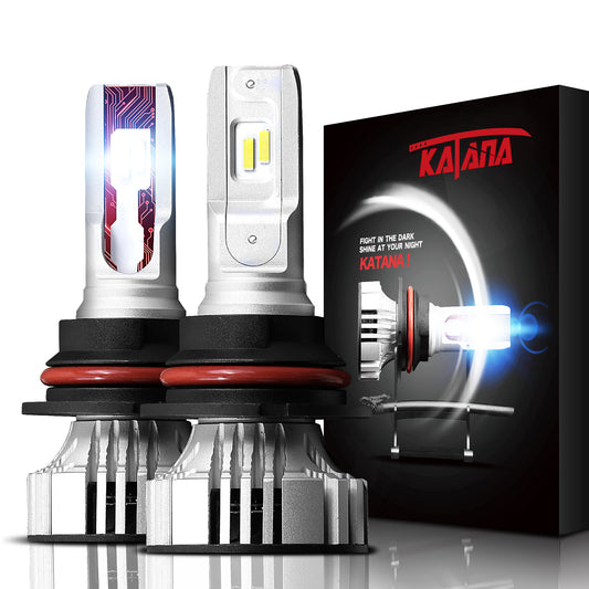 KATANA 9007 HB5 LED Bulbs - Adjustable Beam Design - 12000LM 72W 6500K Extremely Bright Halogen Replacement Pack of 2