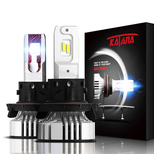 KATANA H13 9008 LED Bulbs- Adjustable Beam Design- 12000LM 72W 6500K Extremely Bright Halogen Replacement Pack of 2